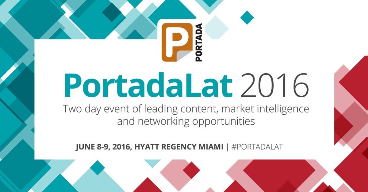 #PortadaLat, organizada por Portada, la fuente lider sobre el marketing y los medios latinos, es la conferencia por excelencia en el espacio de marketing y medios latinoamericano e hispano de Estados Unidos. Esta preeminente conferencia consiste en un encuentro anual de dos dias que reune a lideres clave del marketing de marca, la publicidad, los medios y el contenido provenientes de todas las Americas. En su octava edicion anual, #PortadaLat sera un evento de dos dias que estara rebosante de novedosas ideas, inteligencia de mercado y oportunidades para hacer contactos. El evento tendra lugar en el hotel Hyatt Regency de Miami el 8 y 9 de junio de 2016.