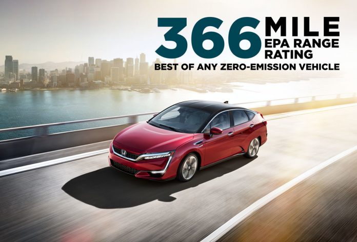 Honda Clarity Fuel Cell Boasts EPA 366-Mile Range Rating, Best of Any Zero-Emission Vehicle