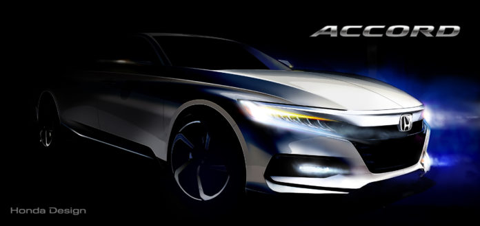 Honda today released this concept sketch highlighting the aggressive stance and proportion of the all-new 2018 Honda Accord that will make its global debut in Detroit and via YouTube Livestream (honda.us/2018AccordReveal) on July 14, at 11:00 a.m. EDT.
