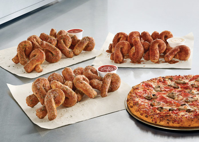 Bread Twists come in three flavors - Parmesan, Garlic or Cinnamon - and make the perfect complement to any pizza.