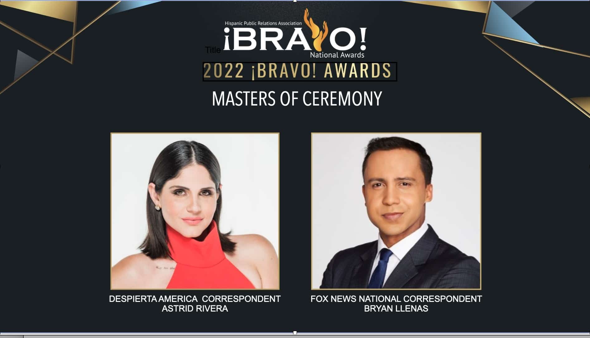 Astrid Rivera & Bryan Llenas Announced as Emcees for the 2022 HPRA