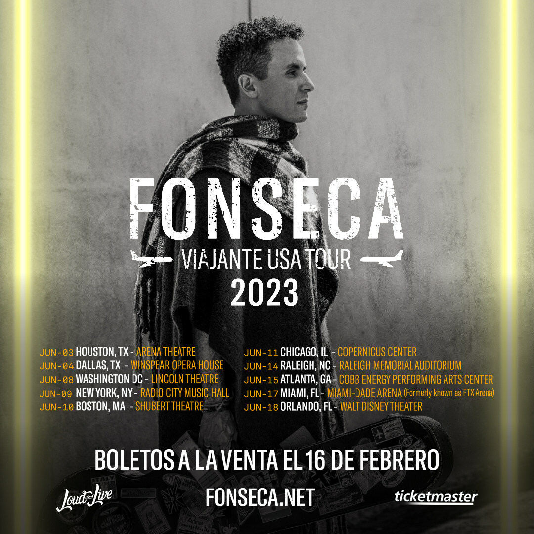 FONSECA ANUNCIA SU NUEVA GIRA “VIAJANTE USA TOUR” QUE LO LLEVARÁ A 10