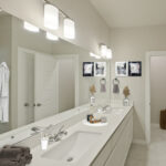 Master bath space at the brand new Lakewood Manor community in Lake Jackson, TX – homes available to lease now.