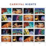 U.S. Postal Service Reveals Additional Stamps for 2024 – Carnival Nights Stamps Pane – Image Credit: U.S. Postal Service