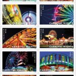 U.S. Postal Service Reveals Additional Stamps for 2024 – Carnival Nights Stamps – Image Credit: U.S. Postal Service