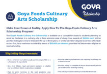 Goya Foods Opens Applications for $20,000 Culinary Arts & Food Science Scholarships for Students Nationwide