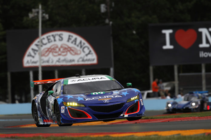 Andy Lally and Katherine Legge piloted their Acura NSX GT3 to a second consecutive 2017 WeatherTech SportsCar Championship victory Sunday at Watkins Glen International Raceway.