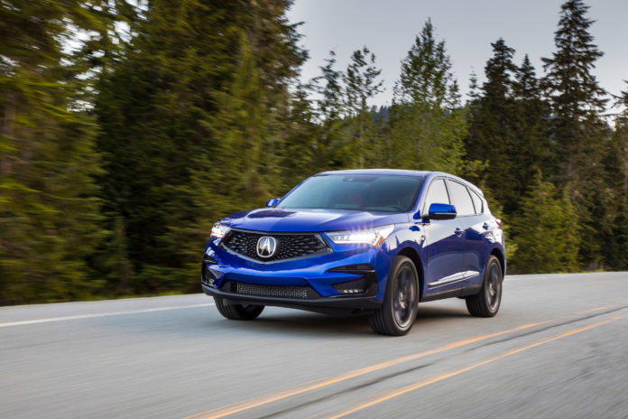 The Acura RDX set a second consecutive monthly sales record in July, just two months after the all-new 2019 RDX launched in the marketplace. (PRNewsfoto/American Honda Motor Co., Inc.)