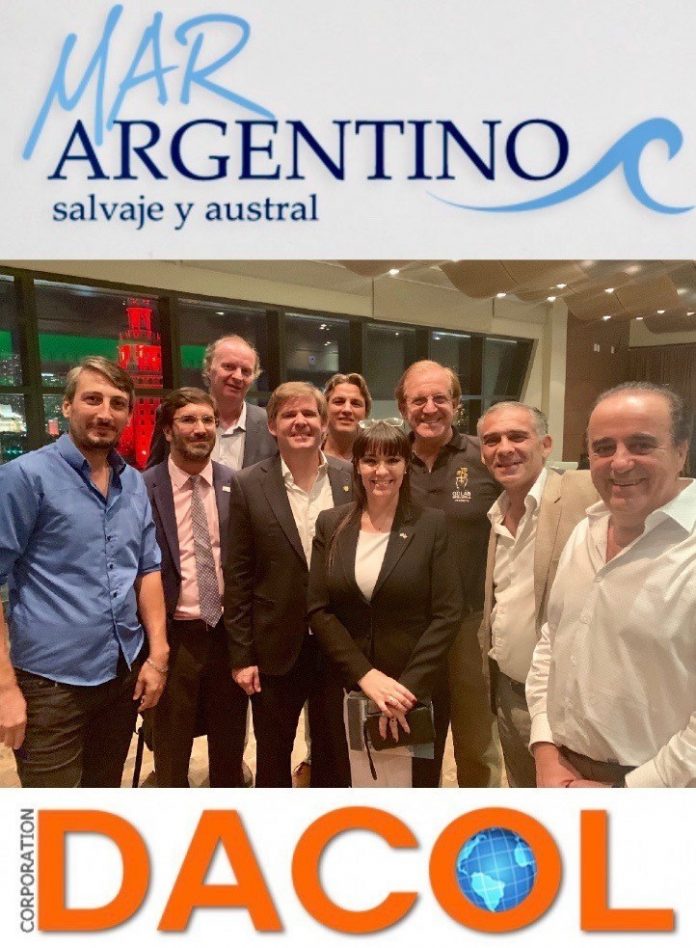 Secretario De Pesca Juan Bosh, junto al CEO de DACOL Corporation & Logistics, Lic. Nancy Clara, Dr. Mario Golab, Fernando Rulli.