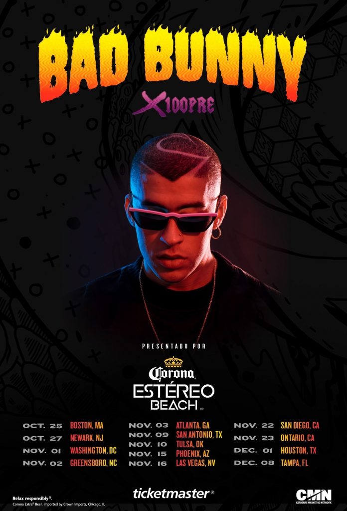 CORONA ESTÉREO BEACH x BAD BUNNY X100PRE TOUR DATES