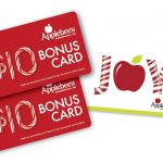 Compre $50 en tarjetas de regalo de Applebee’s este 23 y 24 de diciembre y obtenga 2 x $10 ($20) en tarjetas Bonus* solo en restaurantes Applebee’s participantes en Texas