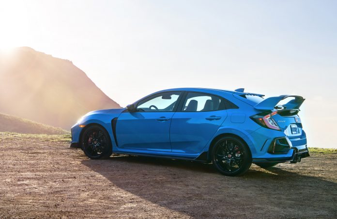 The 2020 Honda Civic Type R made its U.S. debut at the Chicago Auto Show today, appearing for the first time in public in its new Boost Blue exterior color scheme. The 2020 Civic Type R brings a number of changes and improvements to Type R’s winning formula, with revised styling, improved handling and braking, better engine cooling and the addition of standard Honda Sensing® safety and driver-assistive technologies.