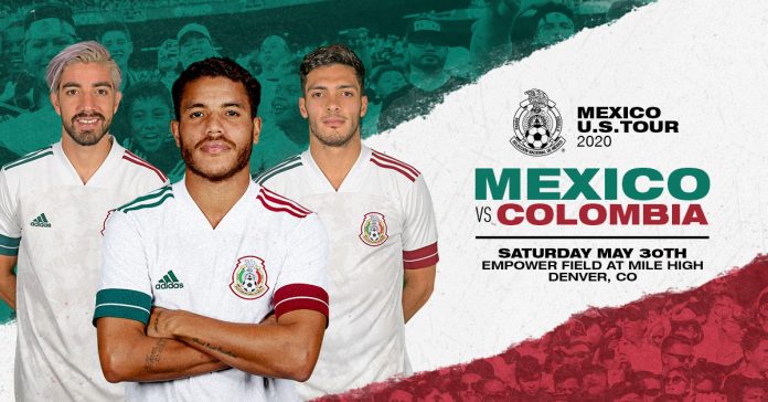 International soccer powerhouse teams, Mexico and Colombia, will play a friendly match in Denver, CO on Saturday, May 30, 2020. The event, which will take place at Empower Field at Mile High, is part of the annual Mexican National Team U.S. Tour.