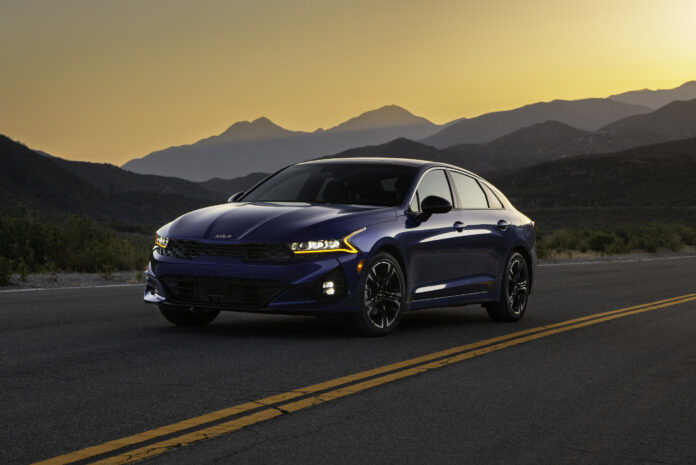 2022 K5 launches with new GT-Line AWD Premium Package; additional safety and convenience features.
