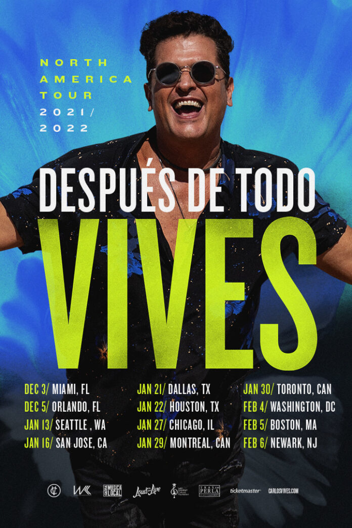 Carlos Vives 2021-2022 Tour Schedule